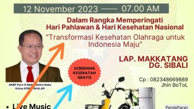Rayakan Hari Kesehatan Nasional dan Hari Pahlawan, KONI Takalar Gelar Event Fun Bike 2023