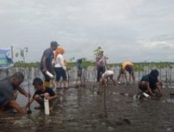 Masih Suasana HUT Takalar ke-63:  Pemda Takalar Bekerja sama dengan IWO Lakukan Penanaman Mangrove.